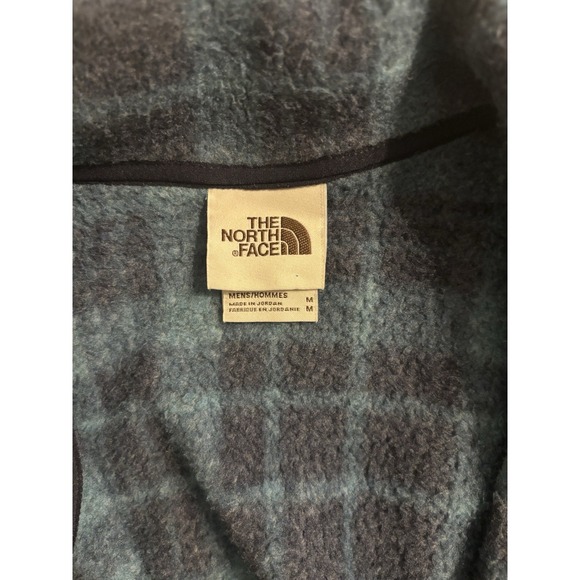 The North Face Gordon Lyons 1/4 Zip Pullover Men's Sz M Blue Black Plaid - Picture 3 of 7
